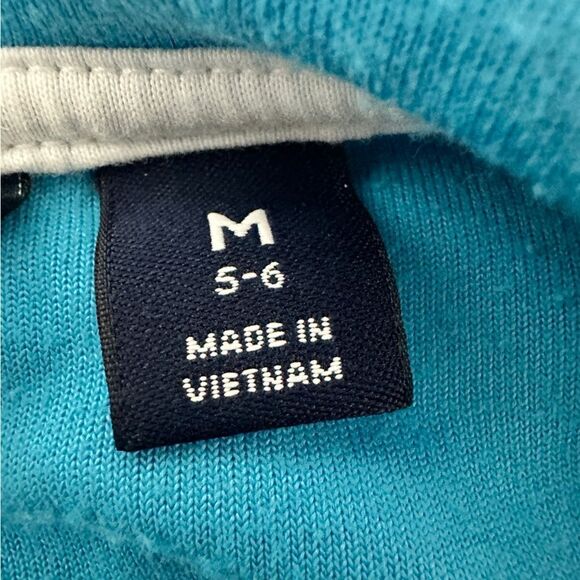 Lands End boy/girl cover-up/robe turquoise with white trim size 5-6 - Picture 5 of 5